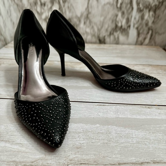 Coach Women’s Sz 8 B Holmes Studded Point Toe Black Heels Pumps Shoes Goth Glam - Picture 16 of 16